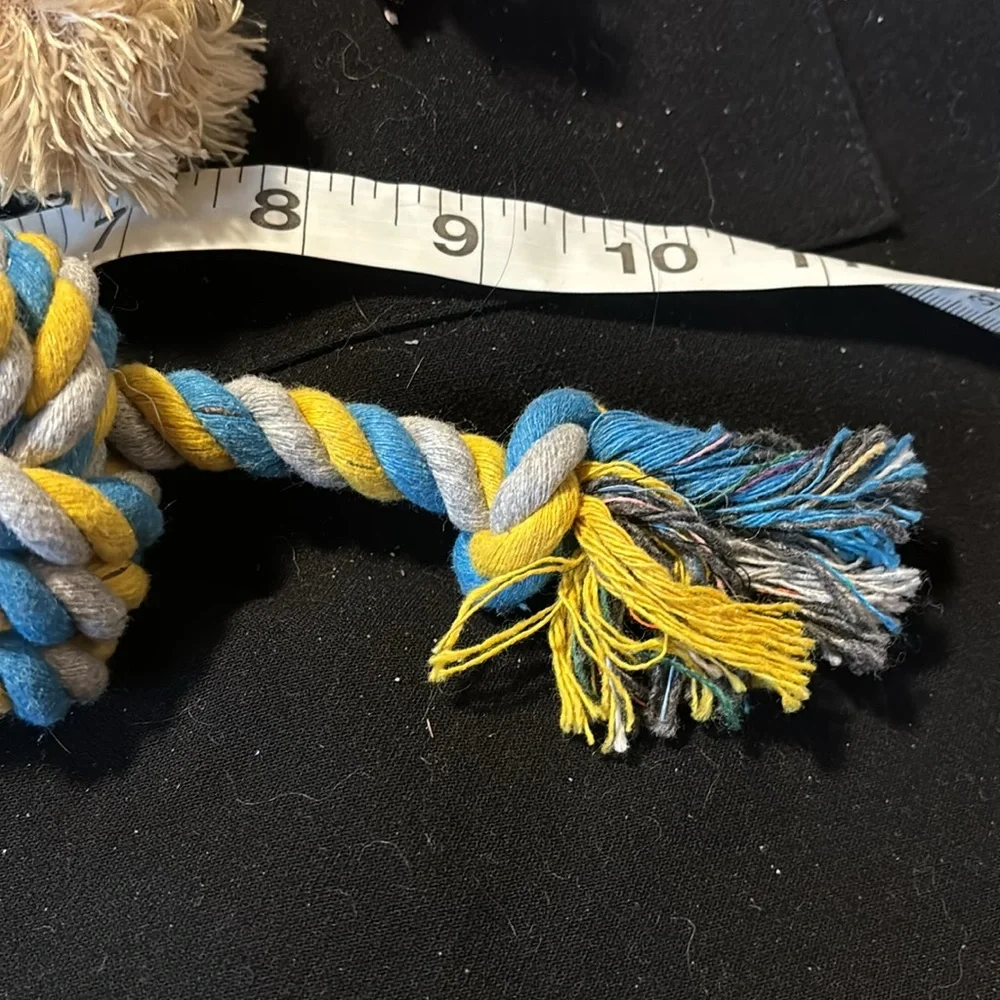 New 5 dog toys. For medium dog 3 rope 1 ready bear and 1 Hertz dura play toy